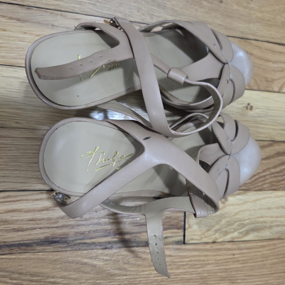 Thalia Sodi Beige Strappy Heels - Picture 6 of 10